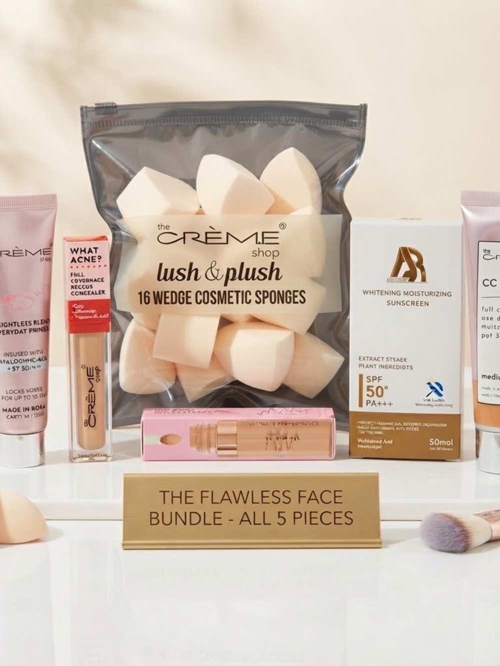 Lush & Plush 16 Wedge Cosmetic Sponges - Peach